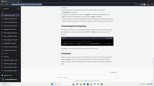 Python compare 3 columns in 2 csv files and output if they are equal смотреть онлайн