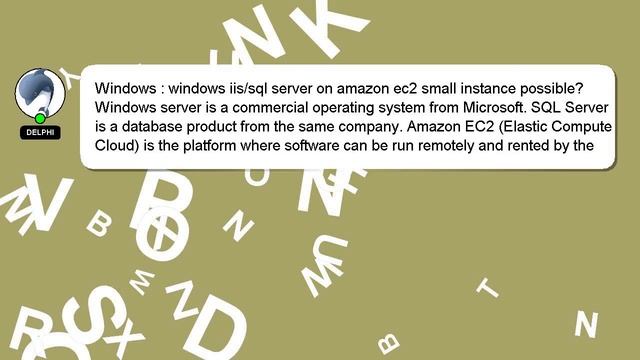 Windows : windows iis/sql server on amazon ec2 small instance possible? смотреть онлайн