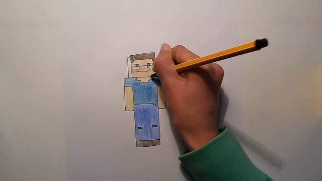 How to draw Steve from minecraft step by step смотреть онлайн