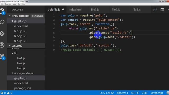 Gulp Basic Tutorial [02] : Combining Multiple JavaScript Files Into One with Gulp and and Gulp Watc смотреть онлайн