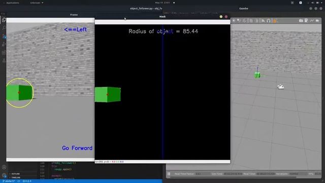 Object Following Robot Simulation based on Color Detection using OpenCV смотреть онлайн