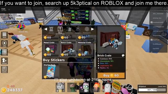Unboxing Everything In Sticker And Brick Crate! | Roblox Tower Heroes смотреть онлайн