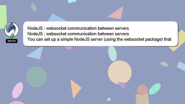 NodeJS : websocket communication between servers смотреть онлайн