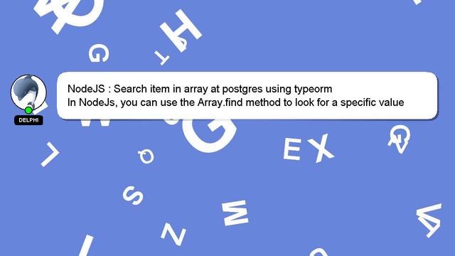 NodeJS : Search item in array at postgres using typeorm смотреть онлайн