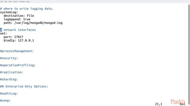 Learning MongoDB Deployments: Discussion of /etc/mongod.conf|packtpub.com смотреть онлайн