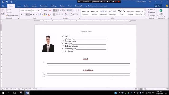Word 2016 Tekrar ve CV Hazirlanmasi смотреть онлайн
