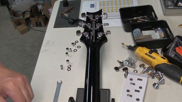 Installing PRS Locking Tuners and doing a setup on a Custom SE 24 electric guitar смотреть онлайн