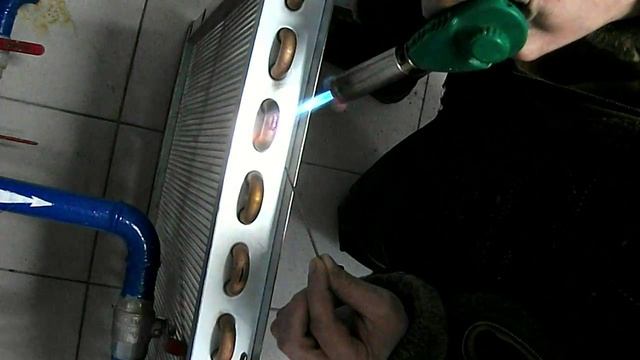 Пайка медного радиатора( Brazing Radiator)