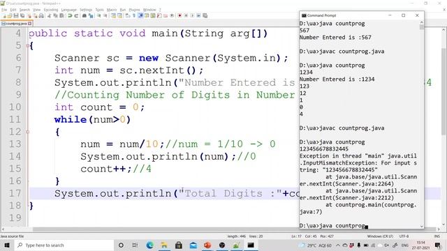 Java Programs - Count Number of Digits, Odd, Even Digits and Sum of Digits, Odd, Even Digits смотреть онлайн