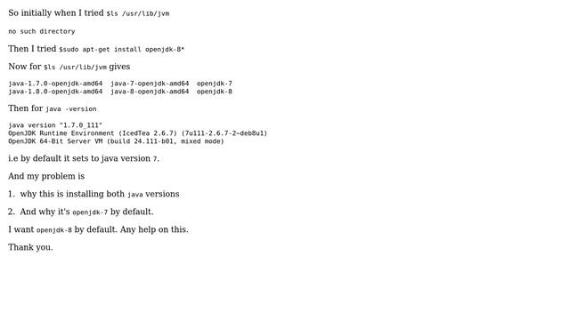 Ubuntu: Why apt-get installing both openjdk-7 and openjdk-8? смотреть онлайн