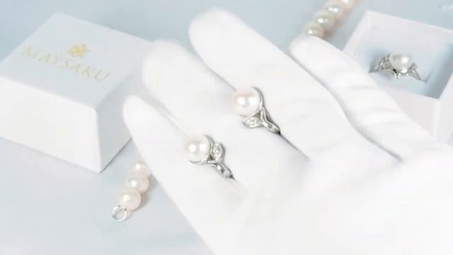 Серебряные серьги с Жемчугом MAYSAKU смотреть онлайн