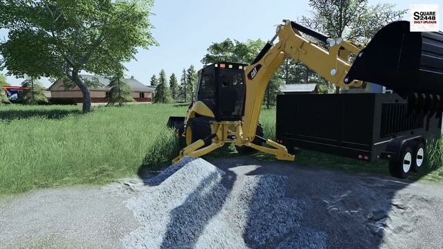 Removing Abandoned Swimming Pool | Cat Backhoe & Deere Skidsteer | Landscaping | Cummins | FS19 смотреть онлайн