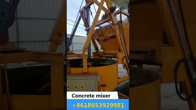 concrete pan mixer with lift hopper for mixing the raw materials for blocks machine production смотреть онлайн