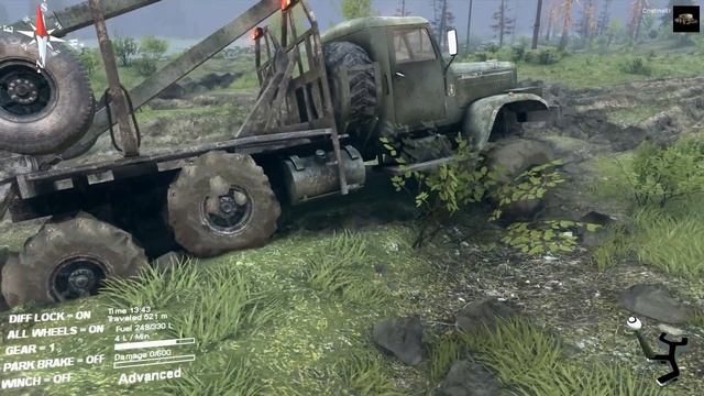 SPINTIRES 2014 - Flood Map - C 255 Logging Truck On and Off Road Driving смотреть онлайн