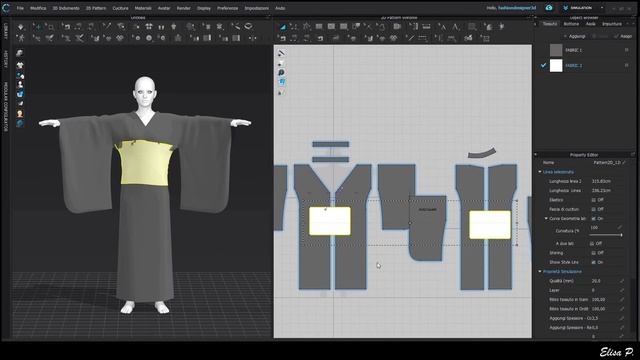 Clo 3d/ Marvelous Designer (Ita) Kimono