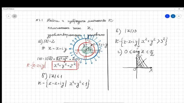 Комплексные числа. Разбор задач. Задача 3.1. Геом. представление множеств компл. чисел. ЕСТЬ ОШИБКА смотреть онлайн