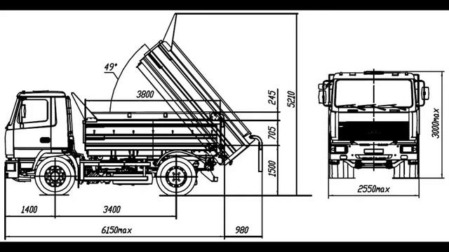 МАЗ-5550В2 Самосвал строительный / dump truck смотреть онлайн