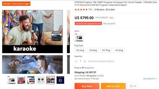 DITONG Projector T36 1080P Projector 4K Support For Home Theater Wifi 3D Projector Video Room Beam