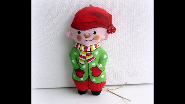 Делаем елочные игрушки в технике грунтованный текстиль, анонс мастер-класса. смотреть онлайн