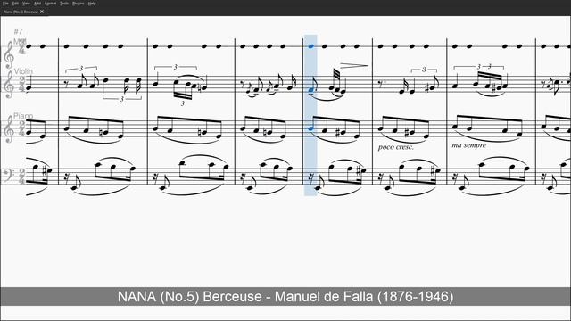 Nana No5 Berceuse - Manuel de Falla - Level 3 Metronome + Violin Solo + Piano Accompany смотреть онлайн
