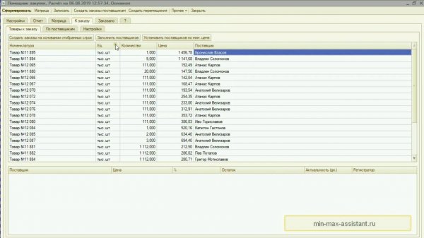 Выбор поставщиков (Август 2019)