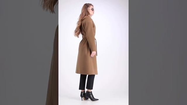 Шерстяное женское пальто Emass 328-51-1 Крус цвета кэмел смотреть онлайн