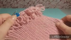 ШАПКА С ВЫТЯНУТЫМИ ПЕТЛЯМИ спицами УЗОР МЕХ