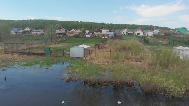 Село Кандрыкуль. Озеро Кандрыкуль. Туймазинский район Башкортостана. Май 2018. Съемки с  дрона. 4k