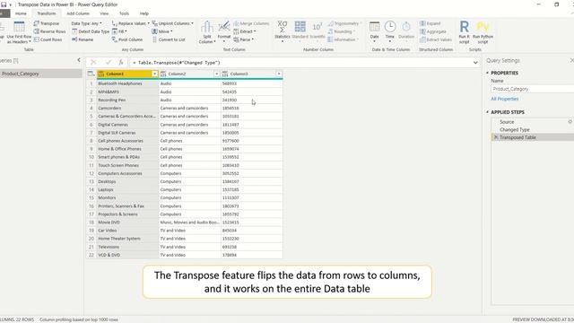 Transpose Data in Power BI смотреть онлайн