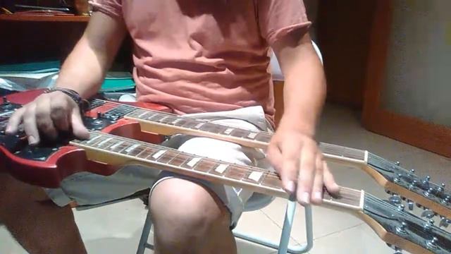 Double neck blues guitar Javi cuenca смотреть онлайн