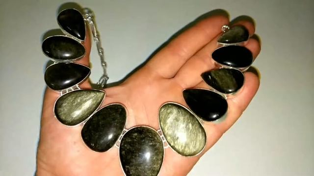 Колье с натуральными камнями - ЗОЛОТИСТЫЙ ОБСИДИАН / Рубиновая Мечта смотреть онлайн