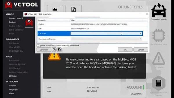 VCTool ESP / ABS VIN Coder demonstation