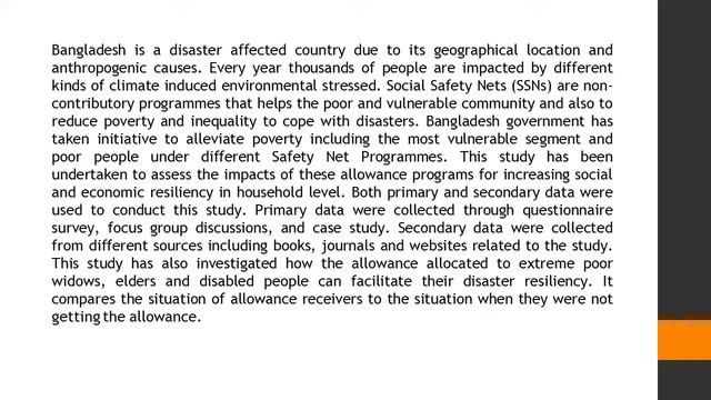 Social Safety Net Programs Contribution to Socio Economic Resilience of Vulnerable Group AJSSMS 201 смотреть онлайн