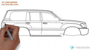 How to Draw a Toyota Land Cruiser 100 / Как нарисовать Toyota Land Cruiser 100