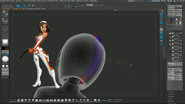 [ZBrush] Module 5 - Detailing the Head and Hair - 2. Hair Time Lapse смотреть онлайн