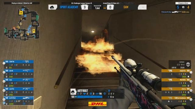SAW vs Spirit Academy - ESL Challenger League - Season 45 EU смотреть онлайн