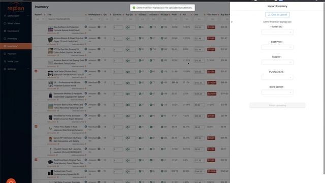 Replen Dashboard Import Feature смотреть онлайн