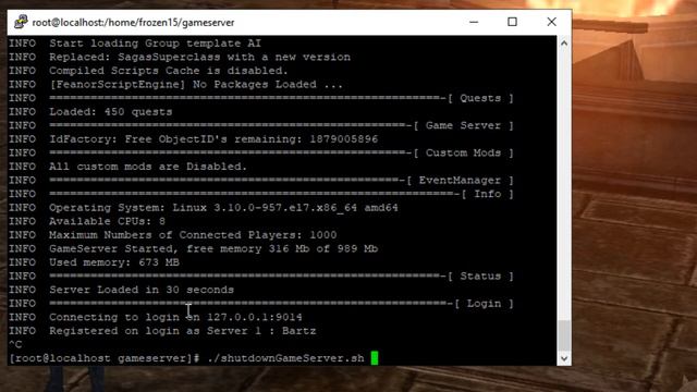L2jFrozen 1.5 - Linux - Apagar loginserver y gameserver desde la consola смотреть онлайн