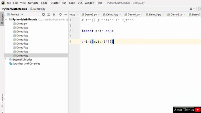 Python tan() function | math module | mathematical functions | Amit Thinks смотреть онлайн