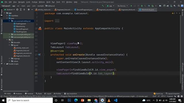 TabLayout with Fragments and ViewPager 2 in Android Studio 2022|Android Studio Tutorial смотреть онлайн