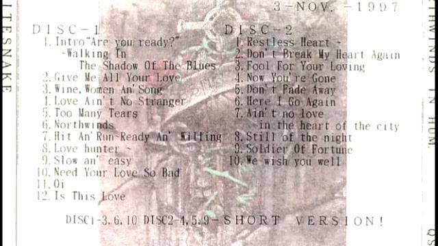 David Coverdale Whitesnake - 1997-11-03 Hamburg - Now You're Gone / Don't Fade Away