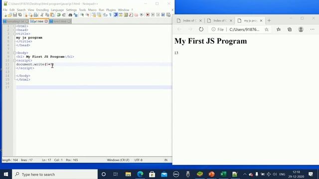 Javascript Part-2 (document.wtite function) in Hindi Language смотреть онлайн