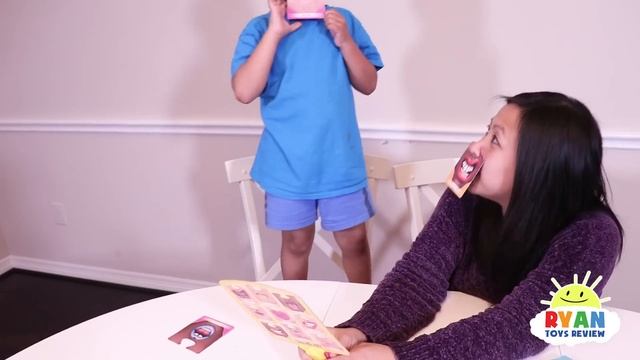 Ryan plays Who's Nose Guess Your Face Board Game for kids! смотреть онлайн