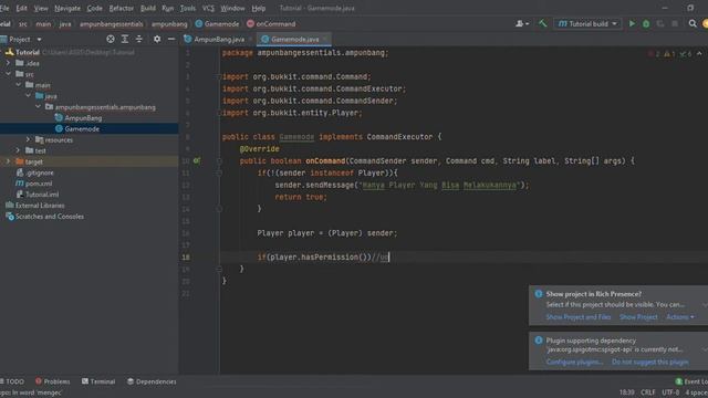 Tutorial Membuat Plugin Spigot #2 Membuat Command /gmc, /feed READ DISC! смотреть онлайн