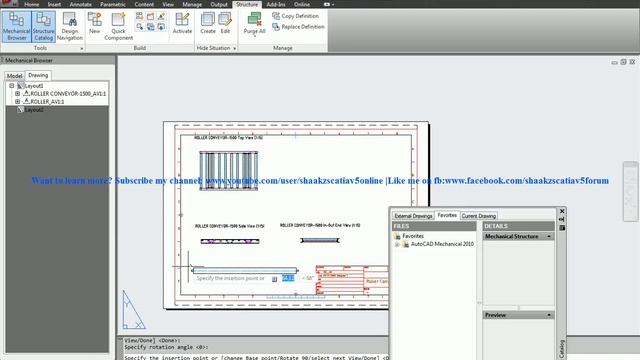 Autocad Mechanical tutorial|Anviews-Roller Conveyor-1500 P1|STRUCT:SV_SCALE|Create Label смотреть онлайн