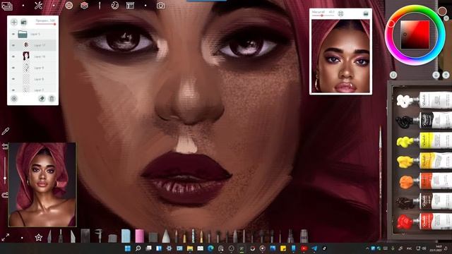 ДНЕВНОЙ СТРИМ 23.11.21. Рисование карандашом и пастелью в Realistic Paint Studio. смотреть онлайн