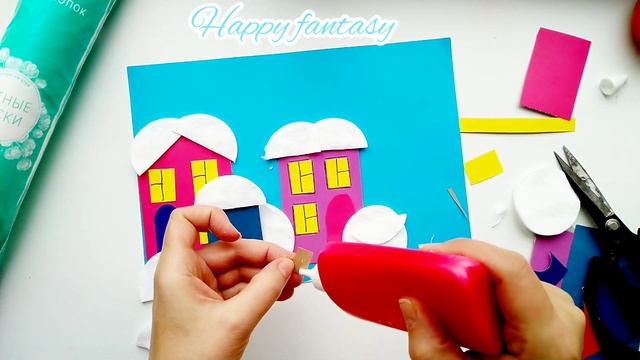 Зима в городе! Аппликация! смотреть онлайн