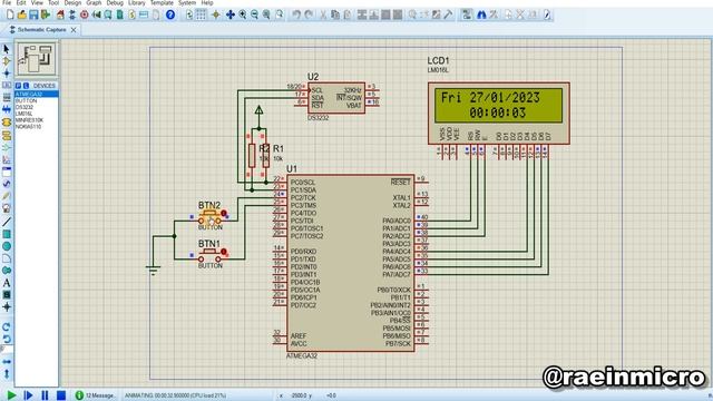 ATMEGA32 RTC DS3231/DS1307 Time and Date display on a 16x2 LCD смотреть онлайн