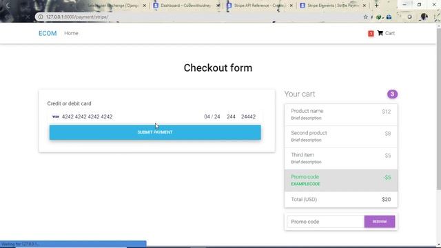 Stripe Payments Integration - Building an e-commerce website with Django, HTML & CSS смотреть онлайн
