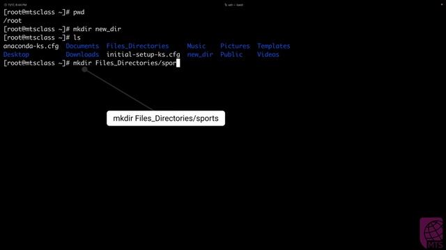 MTS | Linux touch and mkdir commands смотреть онлайн